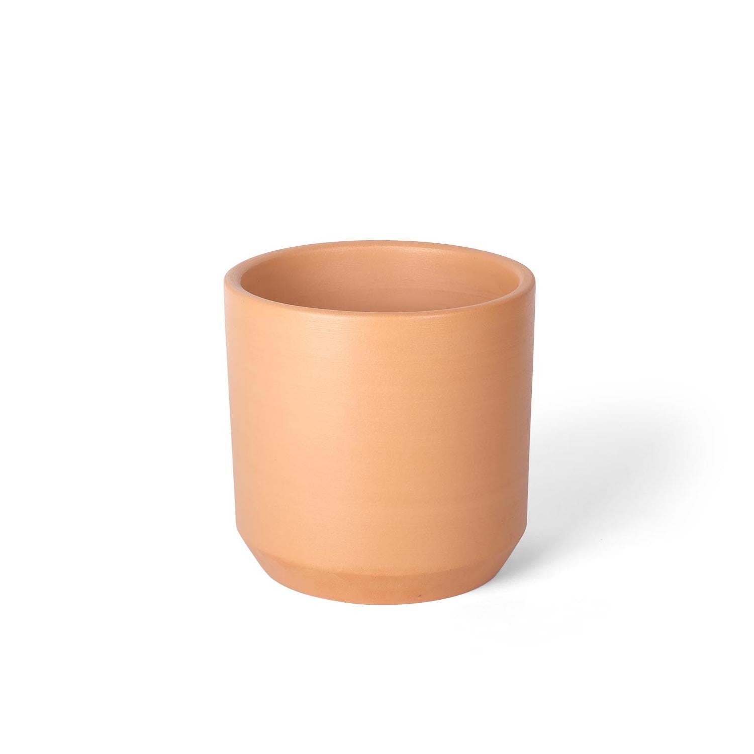 DINIS – Blumentopf für Innen- und Außenbereiche, Ton, Terrakotta Natur, Ø 18 cm, handgefertigt mit Untersetzer