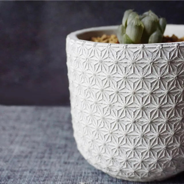 FORMA – Silikonform für DIY-Blumentopf, 16,5 × 16,5 × 16 cm, für Beton, Gips & Harz, wiederverwendbar mit 3D-Struktur