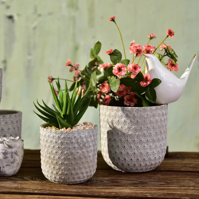 FORMA – Silikonform für DIY-Blumentopf, 16,5 × 16,5 × 16 cm, für Beton, Gips & Harz, wiederverwendbar mit 3D-Struktur