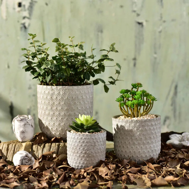 FORMA – Silikonform für DIY-Blumentopf, 16,5 × 16,5 × 16 cm, für Beton, Gips & Harz, wiederverwendbar mit 3D-Struktur
