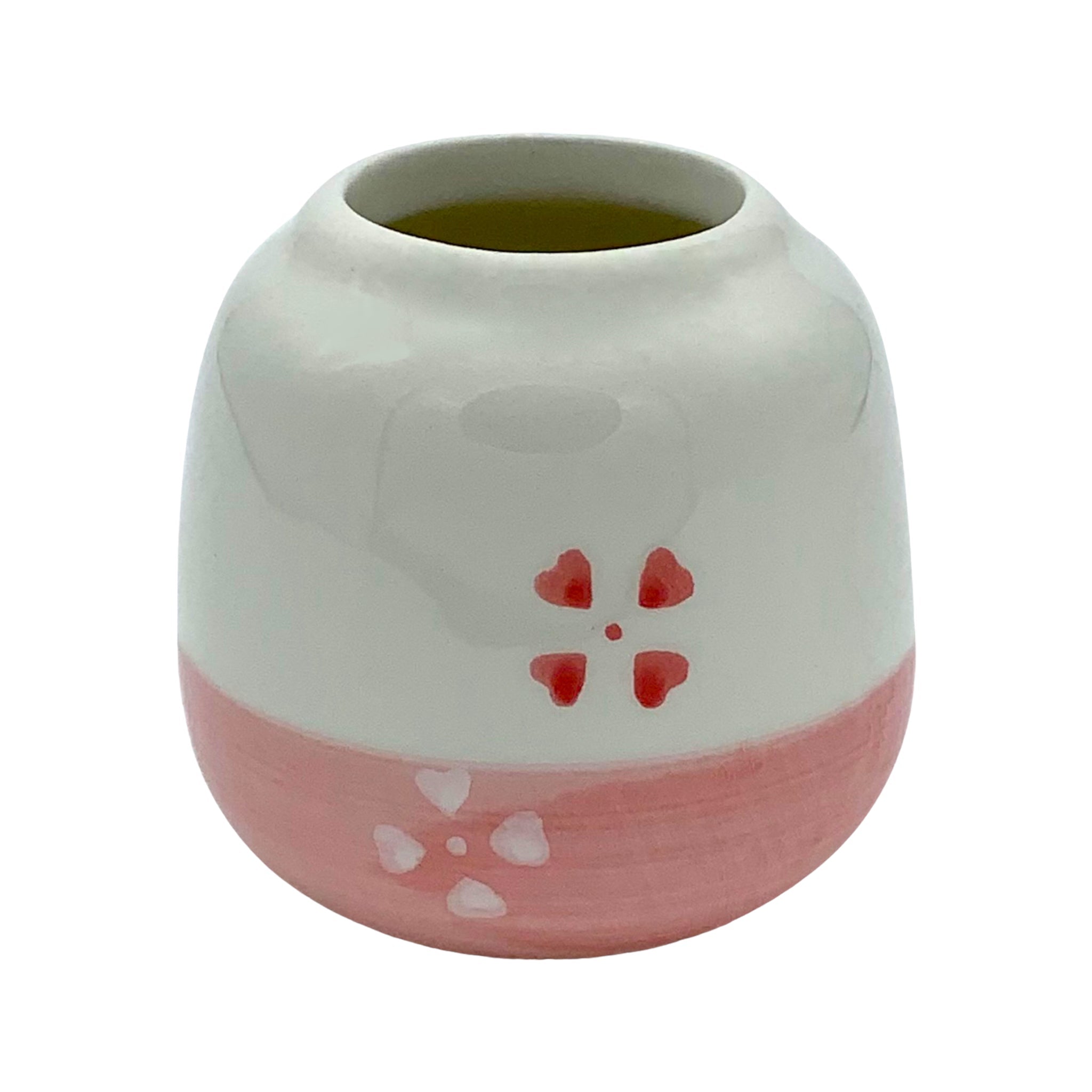 Mini-Blumentopf im japanischen Stil, rosa, mit Drainageloch, Ø 6 cm.
