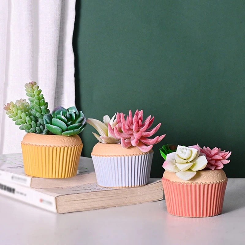 Cupcake Mini-Blumentopf - verschiedene Farben -KAKTOS