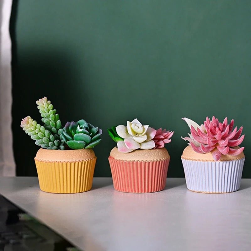 Cupcake Mini-Blumentopf - verschiedene Farben -KAKTOS