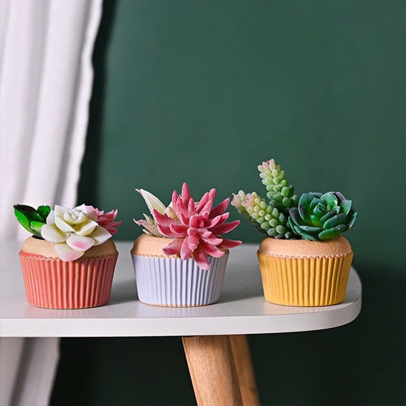 Cupcake Mini-Blumentopf - verschiedene Farben -KAKTOS