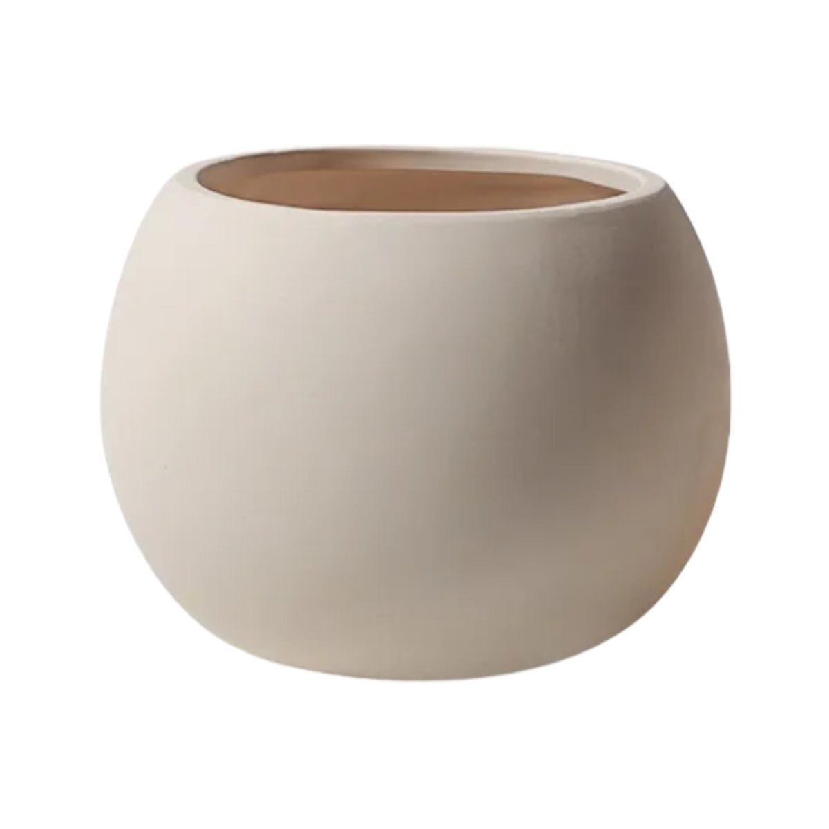 Keramik-Blumentopf, Kugelform, Terrakotta -KAKTOS