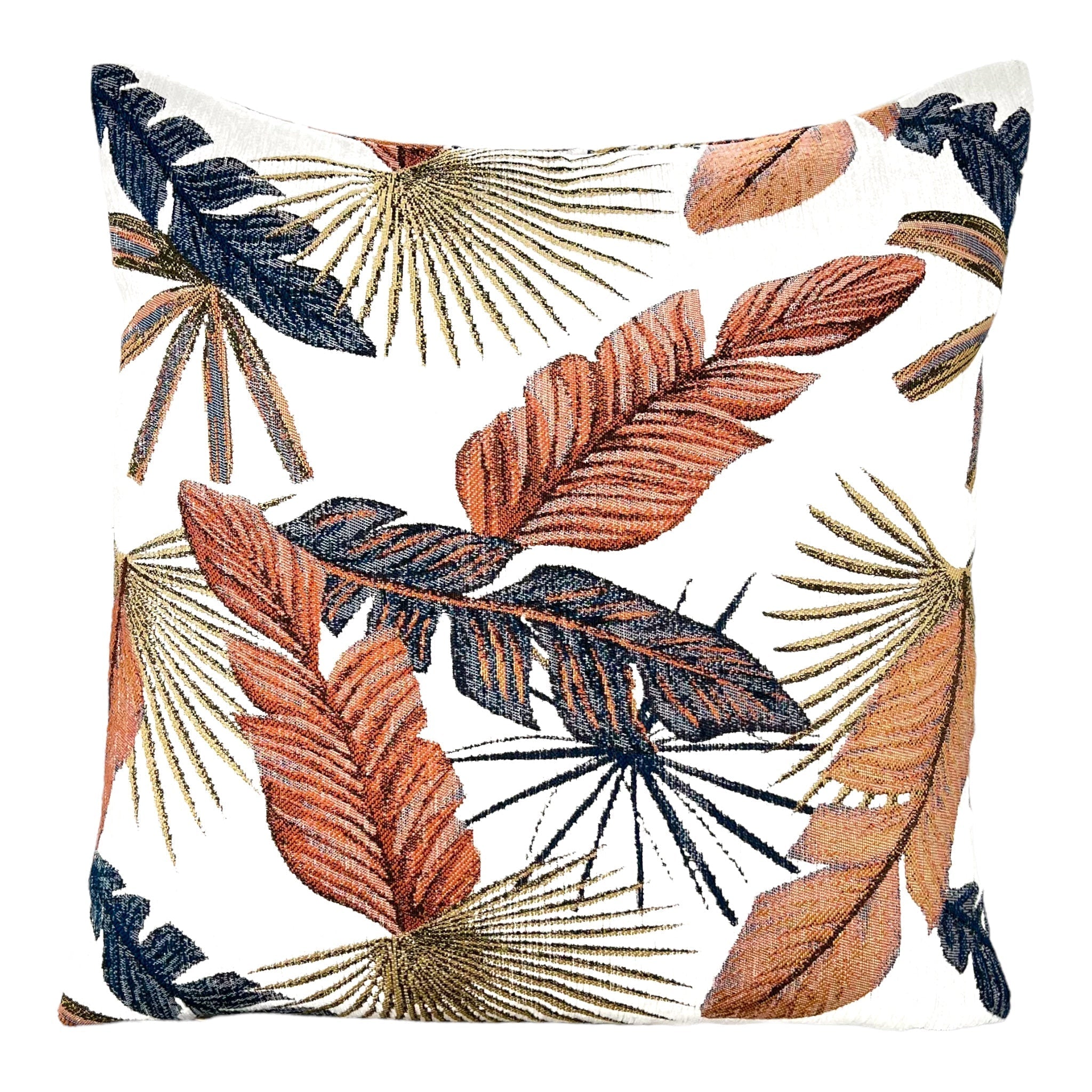 Kissenhülle, Jacquard mit Blättermotiv, 45x45 cm -KAKTOS Pflanzen & Zubehör