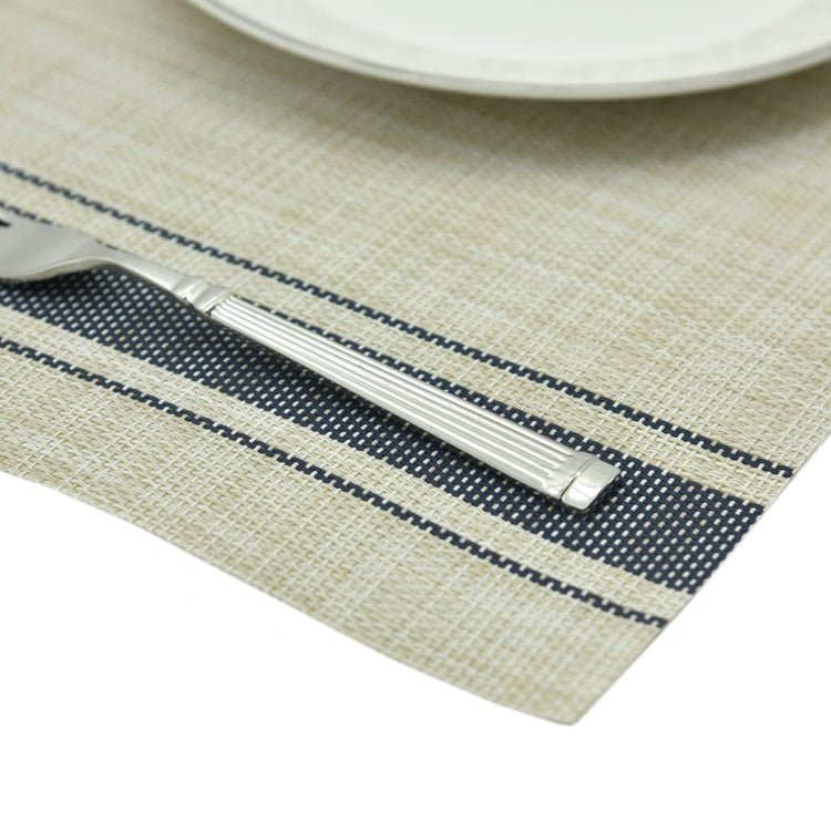 Outdoor Tischset 2er-Pack, PVC, blau, 33x45 cm, Oekotex 100 -KAKTOS Pflanzen & Zubehör