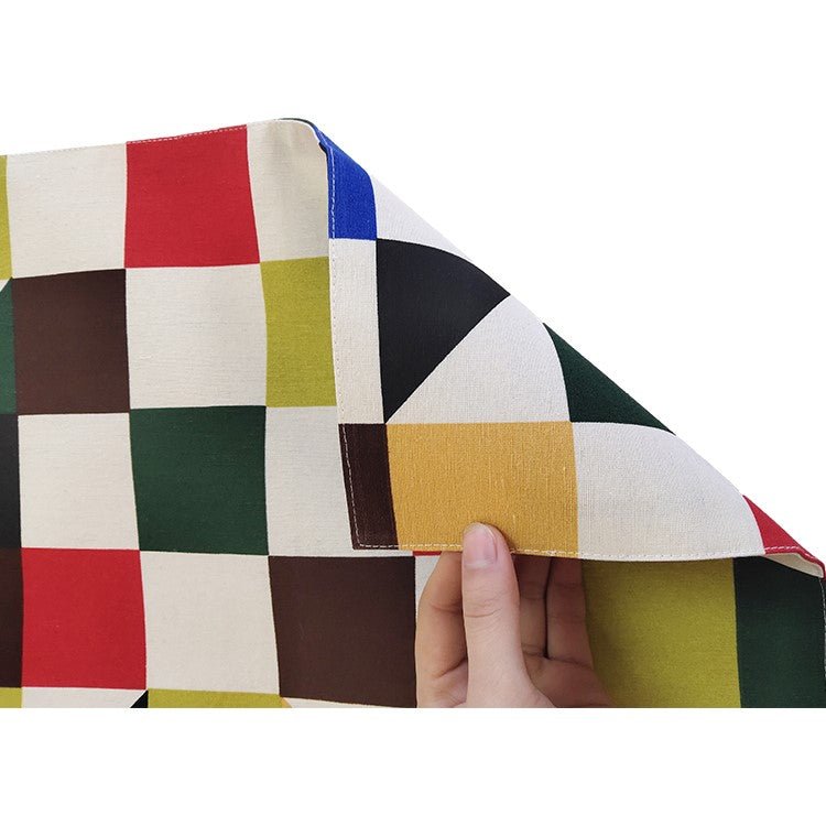 Outdoor Wende-Tischset 2er-Pack mit farbigen Quadraten, mehrfarbig, 33x45 cm, Oekotex 100 -KAKTOS Pflanzen & Zubehör