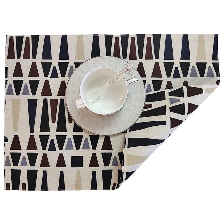 Outdoor Wende-Tischset 2er-Pack mit geometrischen Formen, braun, schwarz, beige, 33x45 cm, Oekotex 100 -KAKTOS Pflanzen & Zubehör