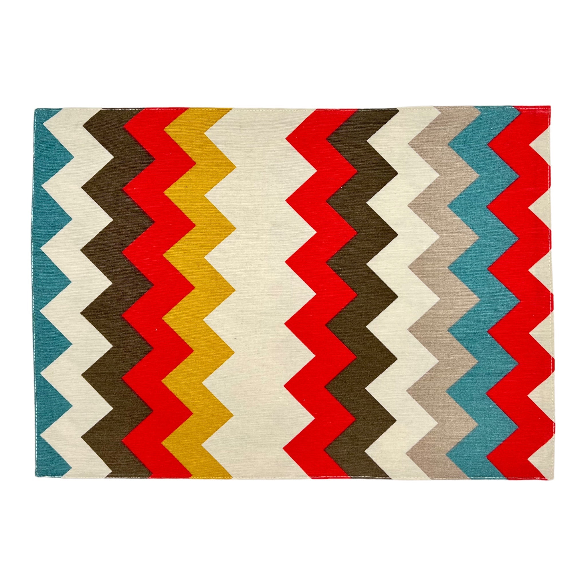 Outdoor Wende-Tischset 2er-Pack mit ZickZack-Muster, mehrfarbig, 33x45 cm, Oekotex 100 -KAKTOS Pflanzen & Zubehör