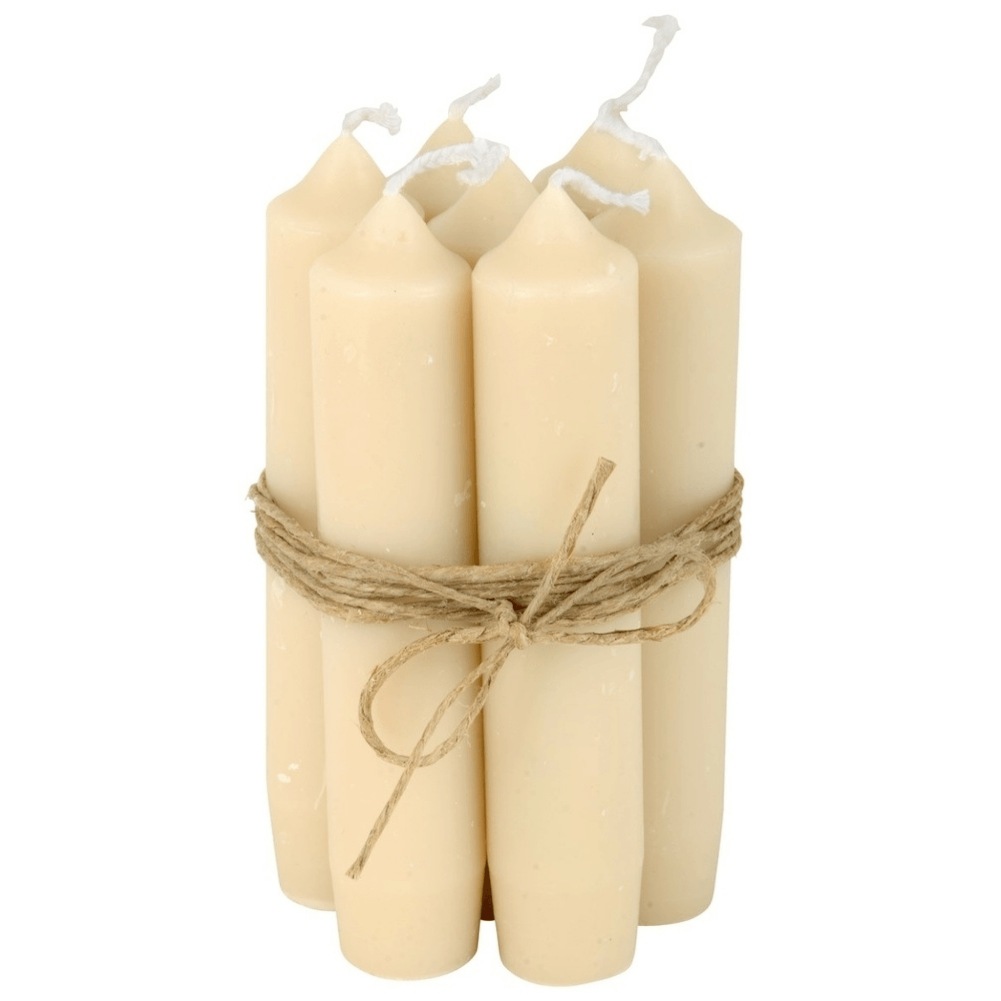 Stabkerze 7er Set durchgefärbt - beige -KAKTOS Pflanzen &amp; Zubehör