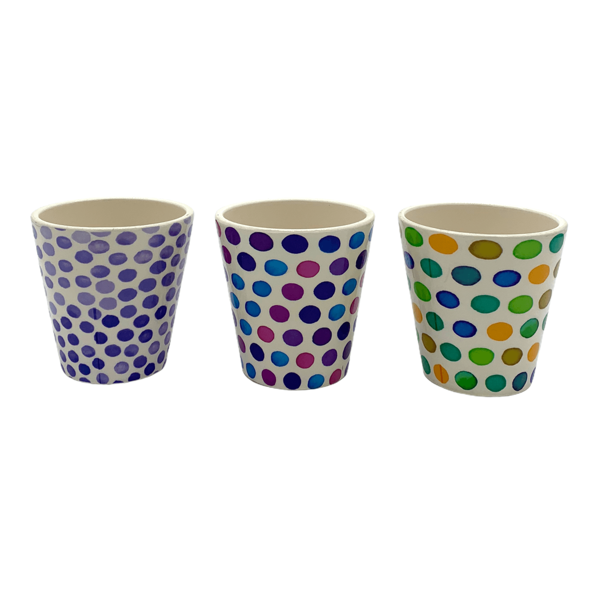 Sukkulententopf Ø 6cm mit Farbtupfern, 3er-Set -KAKTOS Pflanzen & Zubehör