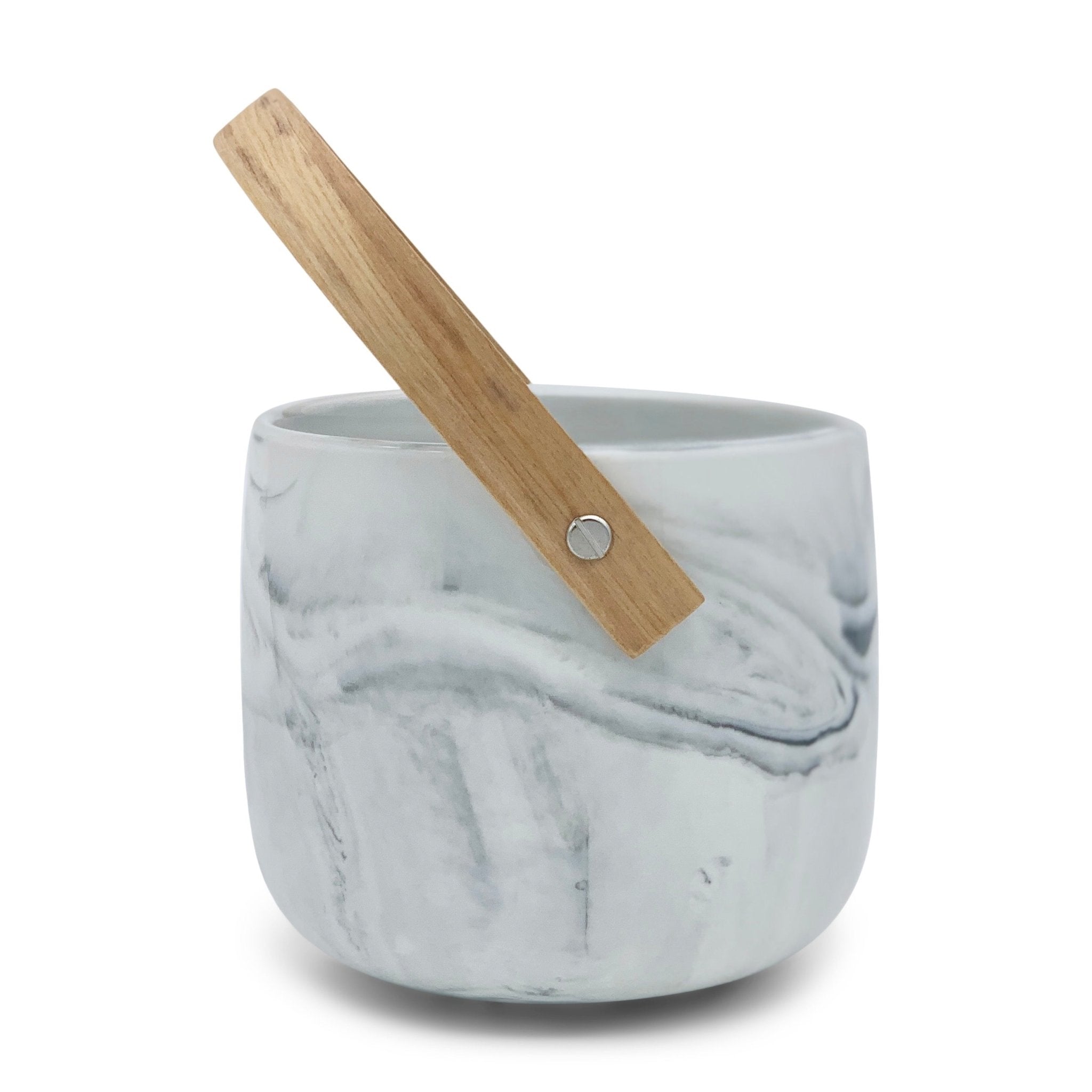 Übertopf aus Keramik mit Holzgriff, Ø14cm, -KAKTOS Pflanzen & Zubehör