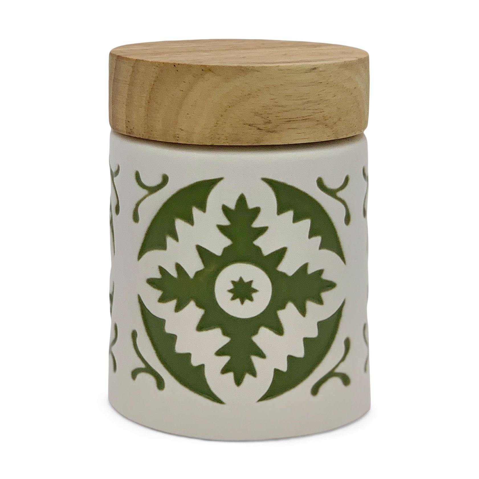 Vorratsdose aus Keramik mit Holzdeckel -KAKTOS Pflanzen & Zubehör