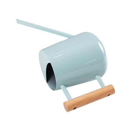 TIVVA BLUE – Gießkanne aus Edelstahl, 1 L, hellblau mit Holzgriff, leicht &amp; kompakt für Zimmerpflanzen