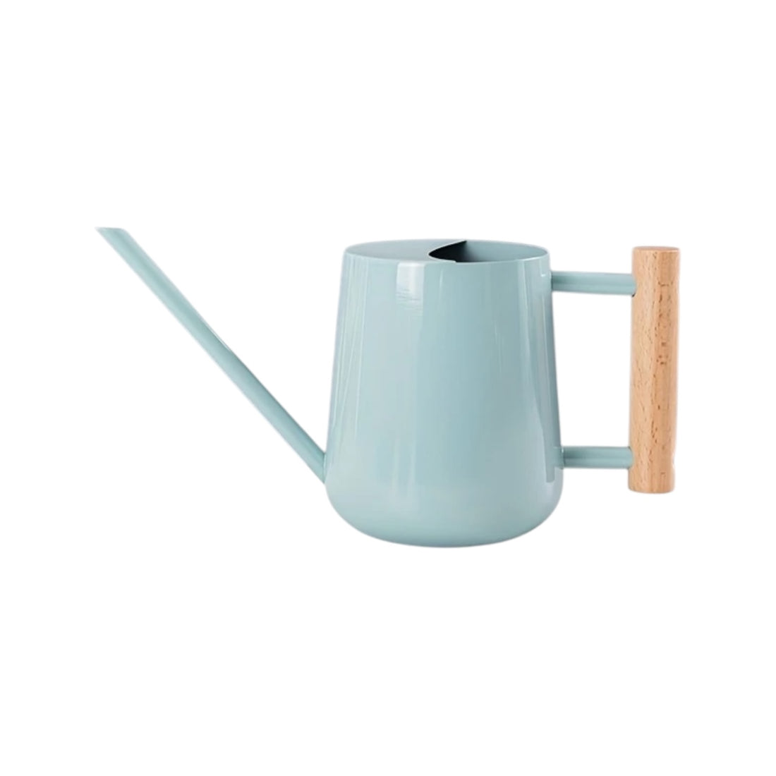 TIVVA BLUE – Gießkanne aus Edelstahl, 1 L, hellblau mit Holzgriff, leicht &amp; kompakt für Zimmerpflanzen