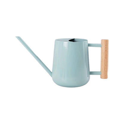 TIVVA BLUE – Gießkanne aus Edelstahl, 1 L, hellblau mit Holzgriff, leicht &amp; kompakt für Zimmerpflanzen