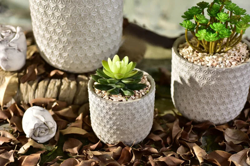 FORMA – Silikonform für DIY-Blumentopf, 16,5 × 16,5 × 16 cm, für Beton, Gips &amp; Harz, wiederverwendbar mit 3D-Struktur