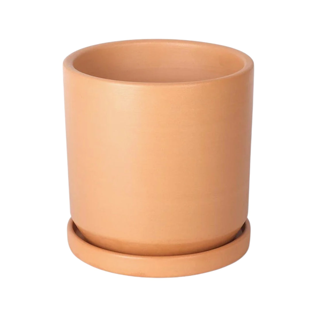 DINIS – Blumentopf für Innen- und Außenbereiche, Ton, Terrakotta Natur, Ø 18 cm, handgefertigt mit Untersetzer &amp; Drainageloch