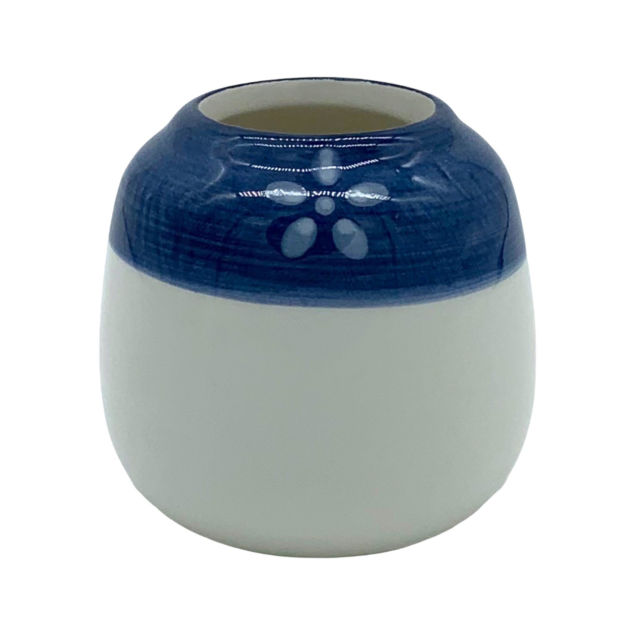 Mini-Blumentopf OSAKA, japanischer Stil, blau, 5er-Set, Ø 6 cm, mit Drainageloch