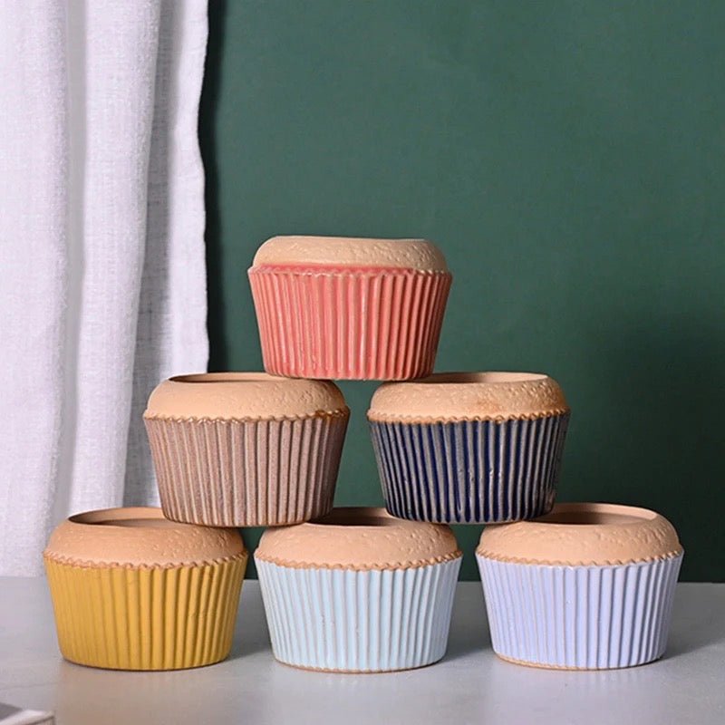 Cupcake Mini-Blumentopf - verschiedene Farben -KAKTOS