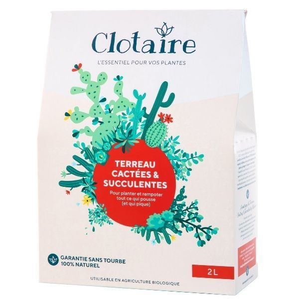 Clotaire - Kakteen- und Sukkulentenerde 2L, torffrei, 100% natürlich -KAKTOS Pflanzen &amp; Zubehör