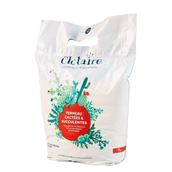 Clotaire - Kakteen- und Sukkulentenerde 5L, torffrei, 100% natürlich -KAKTOS Pflanzen &amp; Zubehör