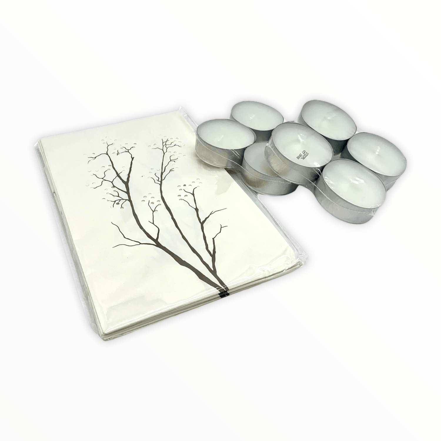 Dekorative Lichttüte &quot;Design Baum&quot; - 8er Set mit Maxi Teelichtern -KAKTOS Pflanzen &amp; Zubehör
