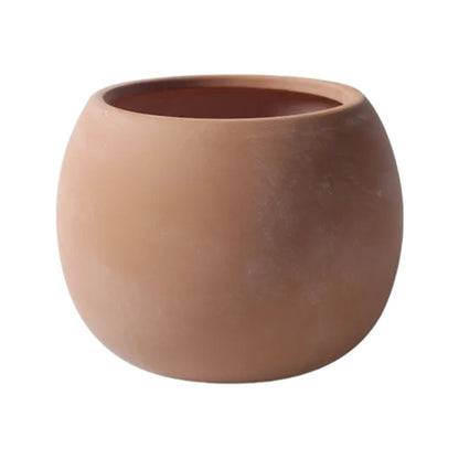 Keramik-Blumentopf, Kugelform, hellgrau -KAKTOS