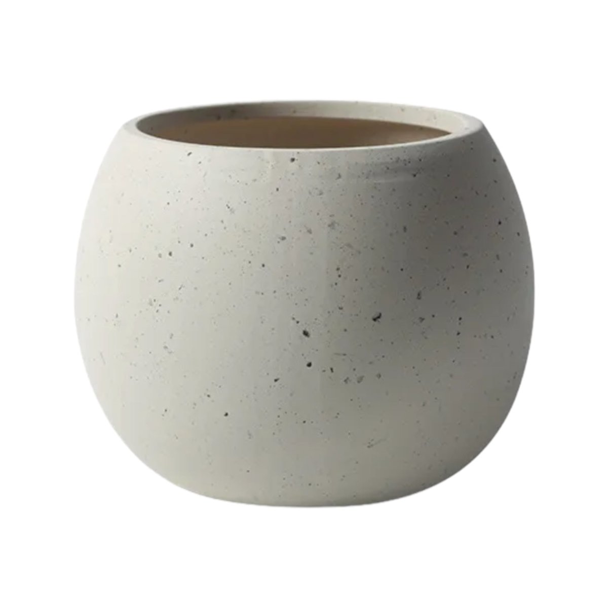 Keramik-Blumentopf, Kugelform, hellgrau -KAKTOS