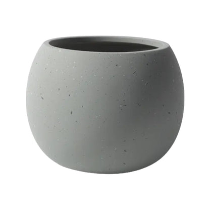 Keramik-Blumentopf, Kugelform, dunkelgrau -KAKTOS