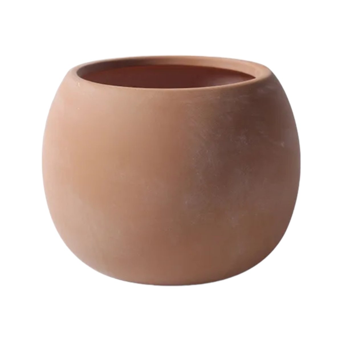 Keramik-Blumentopf, Kugelform, cremeweiss -KAKTOS