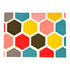 Outdoor Wende-Tischset 2er-Pack mit farbigen Pentagonen, mehrfarbig, 33x45 cm, Oekotex 100 -KAKTOS Pflanzen & Zubehör