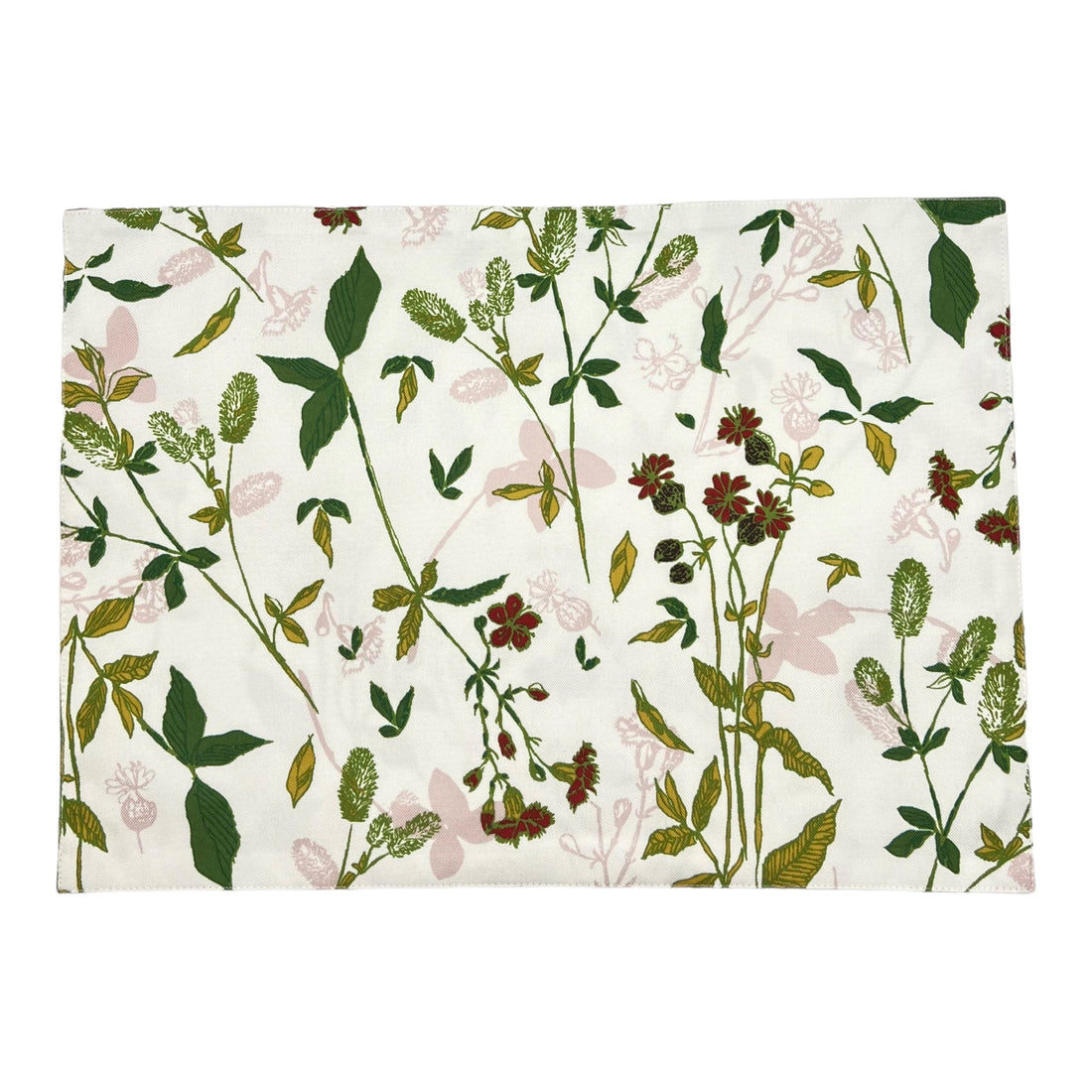 Tischset mit Blumenprint 2er-Pack, weiss/grün/rot, 33x45 cm -KAKTOS Pflanzen &amp; Zubehör