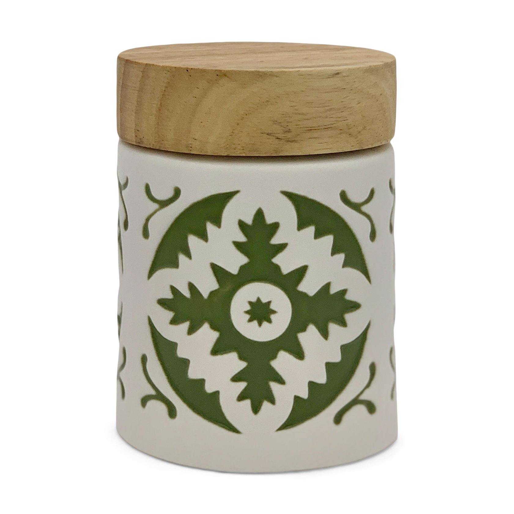 Vorratsdose aus Keramik mit Holzdeckel -KAKTOS Pflanzen &amp; Zubehör