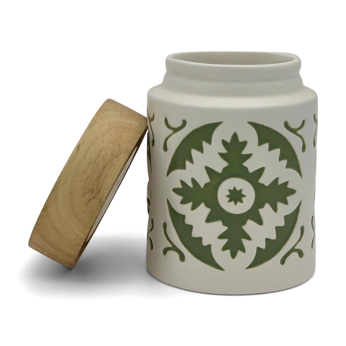 Vorratsdose aus Keramik mit Holzdeckel -KAKTOS Pflanzen &amp; Zubehör